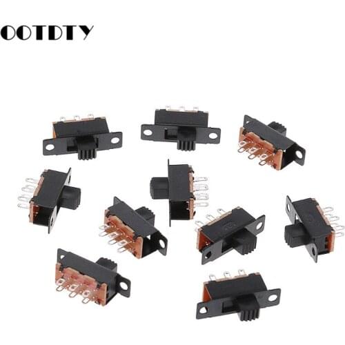 10Pcs SS22F32 6 Pins 2 Positions DPDT On/On Mini Slide Switch 0.5A Toggle Switch