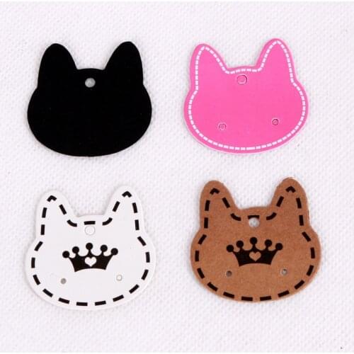 100Pcs/lot 3.7*3.5cm Blank Kraft Paper Ear Studs Card Hang Tags Jewelry Display Earrings Card Favor Label Tags White Black Brown