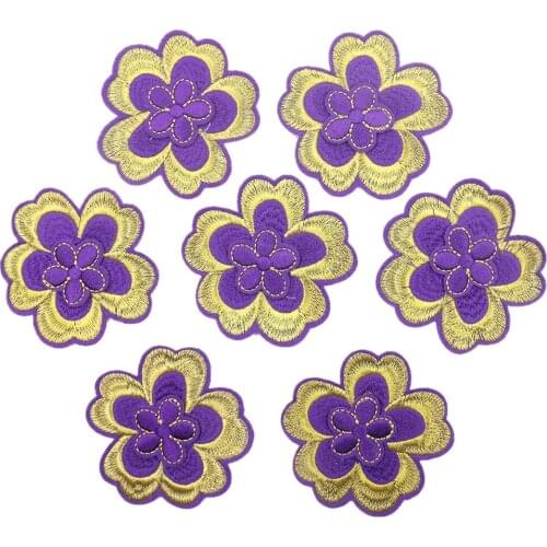 2PCS 3D Flowers Patches Sunflower Embroidery Applique Iron on Patches for Clothing Sewing Fabric Women Clothes Sticker Wholesale