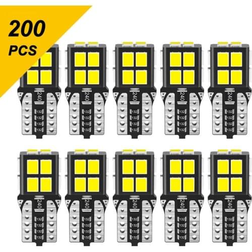 200Pcs Wholesale T10 W5W LED Bulb 194 168 Lamp Canbus No Error Car LED Interior Lighting License Plate Side Position Light 6000K