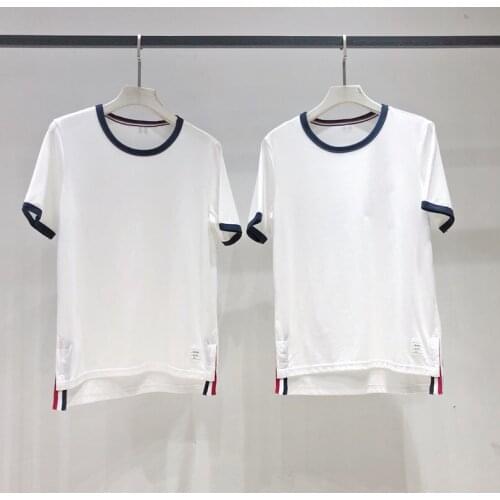 2021 Fashion Brand O-Neck Collar Patchwork Short-sleeved T-shirt Men Women Cotton Couple Summer Casual Clothing