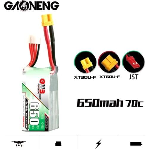 5/10PCS GNB 650mAh 14.8V 4S Max 140C HV Lipo Battery with JST/XT60/XT30U-F Plug for DYS FPV Racing Drone 4 Axis RC Drone Parts