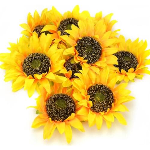 3pcs Large 14cm Artificial Silk Sunflower Flower Heads For Home Wedding Decoration DIY Scrapbook Christmas Party Craft Supplies