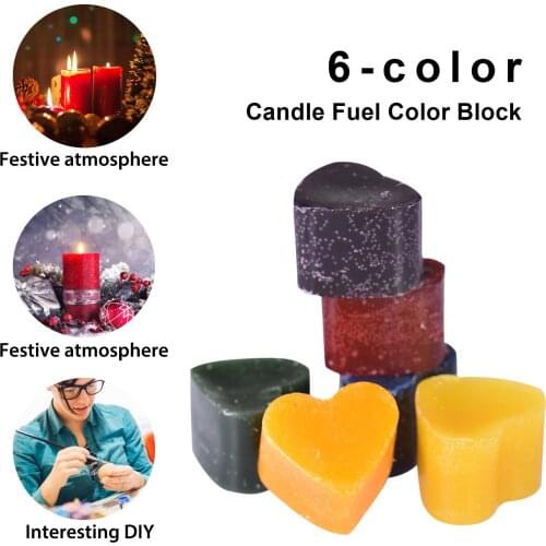 6PCS Candle Color Dye Block Heart-shaped 6 Colors DIY Handmade Scented Candle Soy Wax Dye
