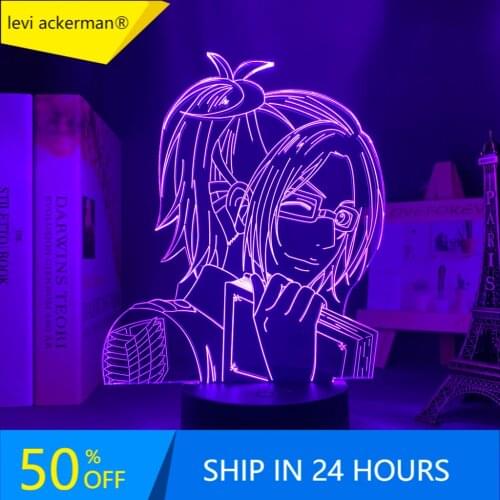 Anime 3d Light Attack on Titan Hange Zoe Lamp for Home Decor Birthday Gift Manga Attack on Titan LED Night Lamp Hange Zoe