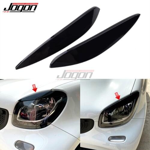 Car Headlight Eyebrow Eyelid Cover Trim For Benz Smart 453 Fortwo Forfour 2015-2020 Car Accessories