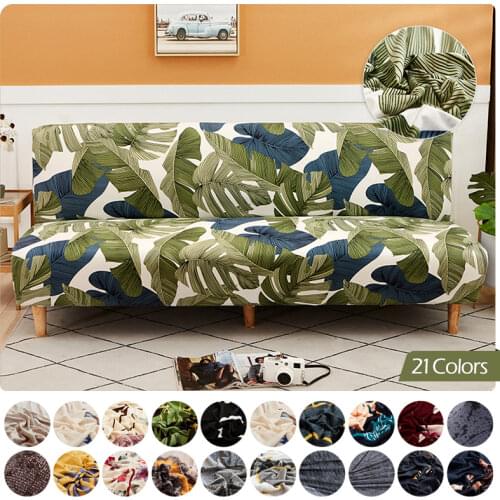 Sofa Bed Covers Polyester Armless Printed Foldding Elastic Couch Bench Slipcover For Home Hotel Banquet Office Modern 160-190cm