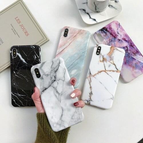 Funda de marmol para iphone 7 XS MAX, carcasa suave de TPU para iphone 6 6S 7 8 Plus, funda para iphone X XR