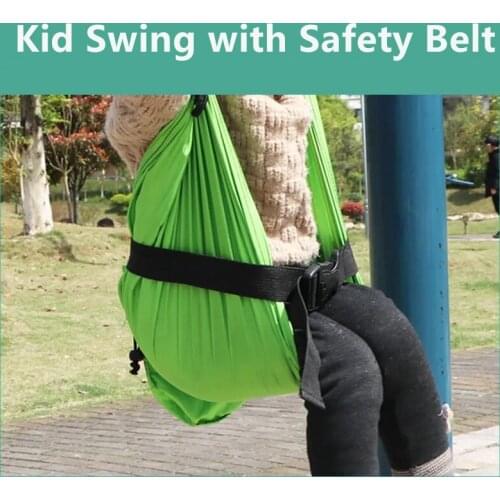 Kid Swing Hammock With Seat Belt Cuddle Up Sensory Child Therapy Indoor Outdoor Garden Rainbow Curved Chair Swing Chair Gifts