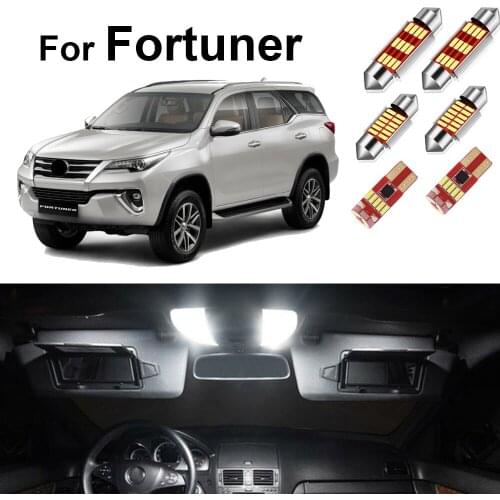 For Toyota Fortuner MK1 MK2 2005-2019 Canbus Led Interior Lights Kit Car Light Accessories Dome Map Trunk Lamp