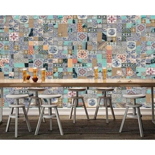 European style retro cement wall brick background wall
