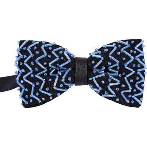 Crystal Bow Tie Childrens Men Banquet Wedding Groom Suit Shirt Accessories Trendy High-grade Embroidery Tube Beads Bowtie Gifts