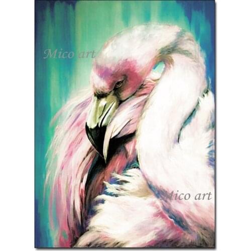 Animal Picture Wall Decor 100% Hand Painted Swan Oil Painting Canvas Wall Decor Art Modern Animal Paintings Artwork And Craft