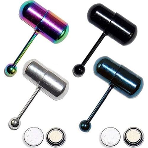 1PC 5Colors Fashion Surgical Steel Vibrating Tongue Ring Tongue Piercing Ring Vibrating Tongue Piercing Bar Body Jewelry
