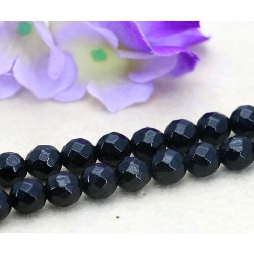 New Bright Facet 9mm Black Onyx round loose beads,Fit DIY fashion bracelet necklace jewelry gift wholesale