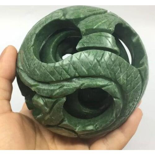 MOKAGY Large Natural Green Jade Quartz Crystal Carvings Stone 90mm-100mm 1pc