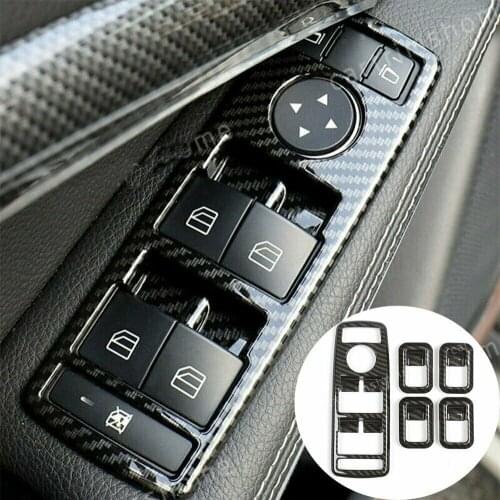 Carbon Fiber Window Lift Switch Button Cover For Mercedes benz A B C E CLA ML GL