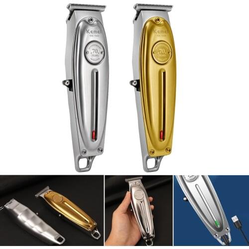 Household All Metal Electric USB Mens Hair Clippers Kit Grooming Trimmer Hair Clippers Cordless Rechargeable Cutting Machine