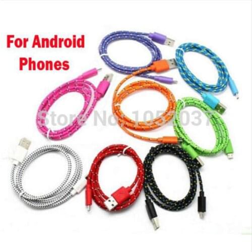 Micro usb charger Charging Cable Nylon Data Cord for Samsung S7 S6 edge Note 4 5 Huawei XiaoMi Lenovo Meizu Tablets PC Powerbank