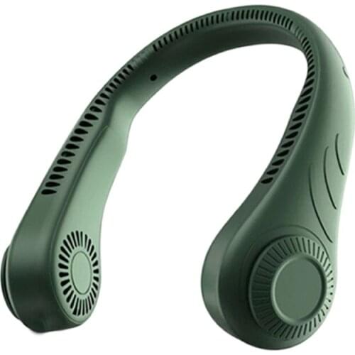 LX9B Leafless Mini Fan, Mobile USB Charging Air Cooler, 3 Levels Adjustable Neck Fan Hand free Sports, Travel, Home, Office