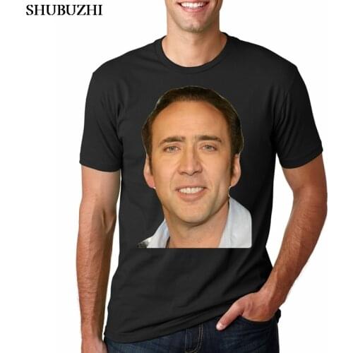 Nicolas Cage Face Off T-Shirt Mens Funny Tee T Shirt Short Sleeve Tops Teenage Natural Cotton Printed Top Tee Plus Size