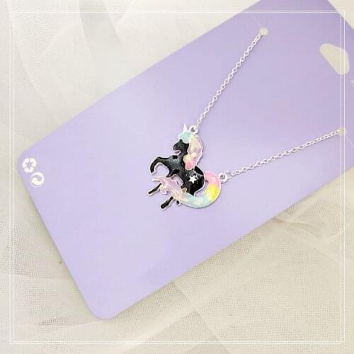 Newest Fashion Unicorn Pendant Necklace For Women Sweet Cute Simple Chain Enamel Animal Choker Necklace Jewelry Girls Party Gift