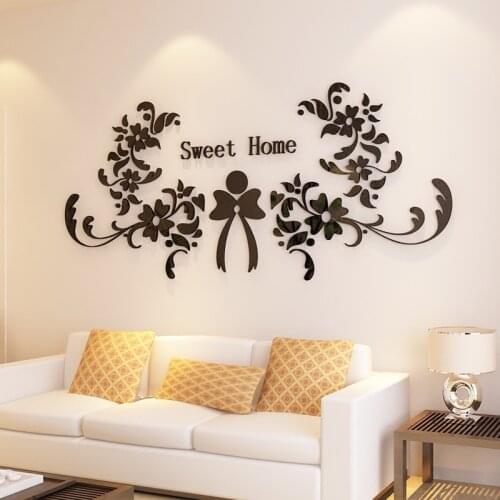New arrival Sweet Home Acrylic 3d Wall stickers Room decorations Tv background wall Embossed Wall stickers DIY Art Home decor