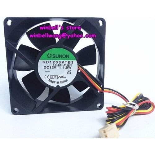 Brand new 80*80*25mm 8cm blower fan KD1208PTB3 12V 1.0W dual ball bearings
