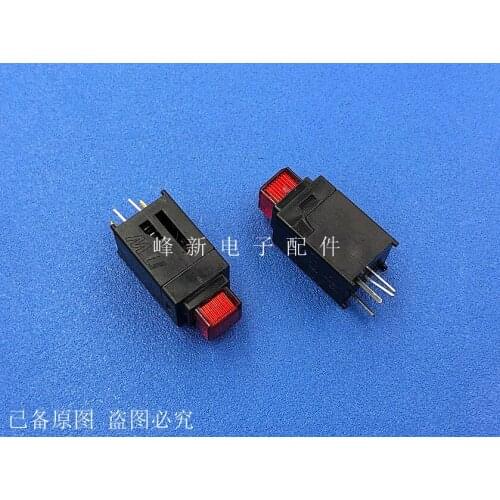 Original new 100% long travel square button switch with red green light 4pin self reset with light touch key switch