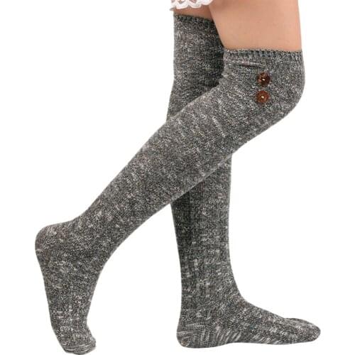 Autumn Over-knee Socks Womens Socks Female Extra-long Cotton Knitted Warmth Thick Boots Leg Warmers