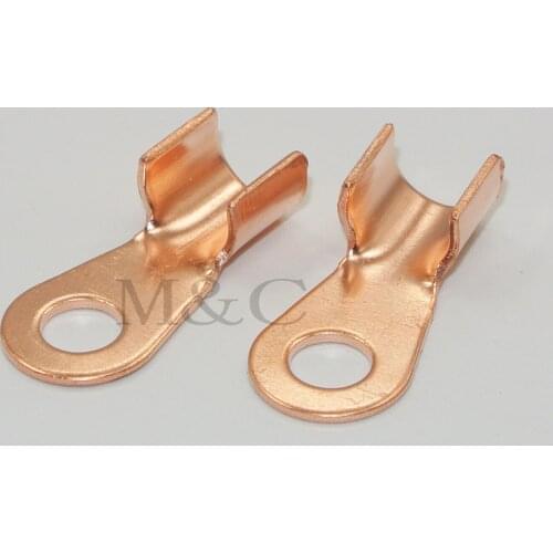 OT-200A 200pcs/bag 200A Battery Cable Connector Circular 10.2mm Splice Crimp Ring Terminal Cable Copper Lug
