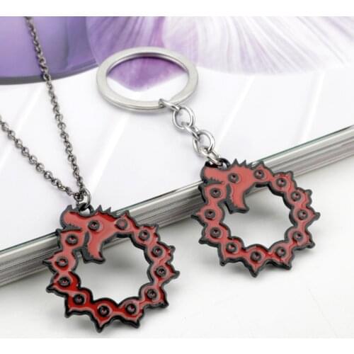 Men Women Anime The Seven-Deadly Sins Dragon Necklace Nanatsu No Taizai Metal Pendant Necklace Choker Jewelry