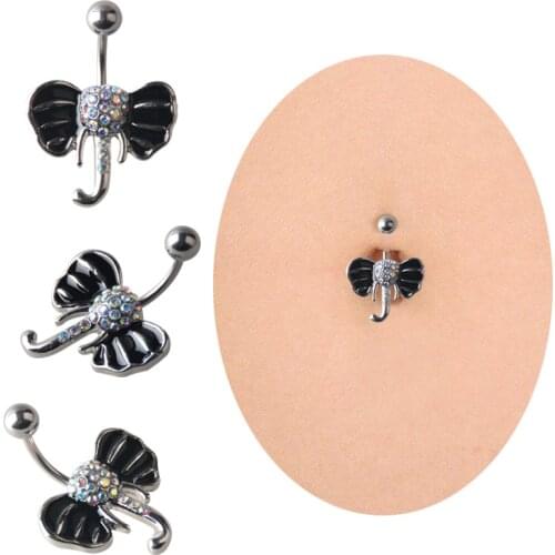 Woman Belly utton Piercing Cute Elephant Black Color Beach Accrssories Women Navel Rings Sexy Women Body Jewelry Piercings