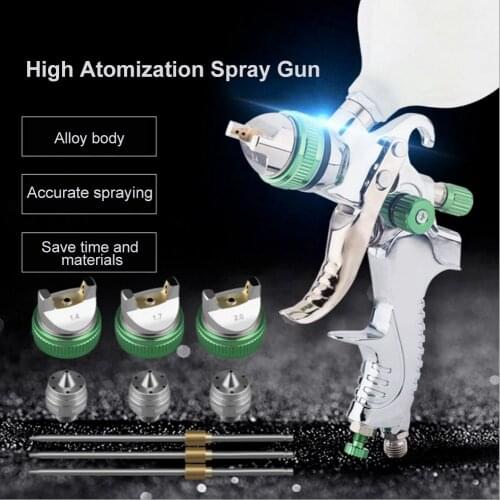 600ml HVLP Spray Gun Set 1.4mm 1.7mm 2.0mm Nozzle Pneumatic Paint Sprayer Kit High Pressure Paint Spray Gun Car Auto Repair Tool