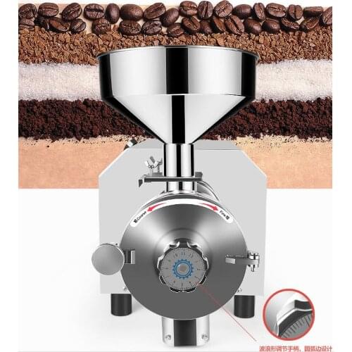 1.5KW Commercial Stainless Steel Grinder Ultra-fine Cereals Coffee Grains Spices Mill Machine Electric Flour Grinding Machine