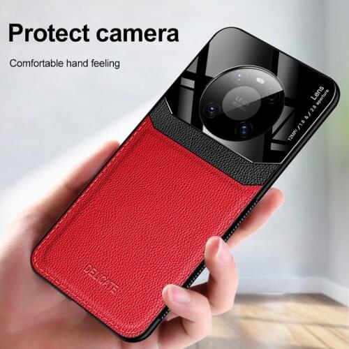 Skeypaik Luxury Lens Protection Shockproof Silicone Soft PU Leather Case For Huawei Mate 40 30 20 Pro Plus 20X Cover Fundas