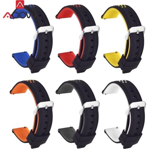 Soft Silicone Strap 20mm 22mm 24mm 26mm for Samsung Galaxy Watch Active 42mm 46mm Gear S3 Amazfit Sport Waterproof Bracelet Band