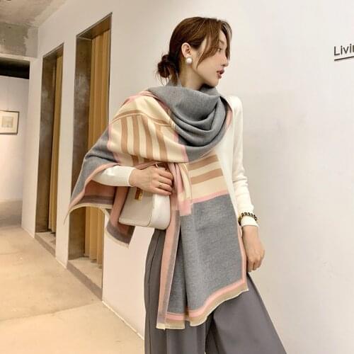 2020 Luxury Brand Winter Scarf For Women Cashmere Shawls Pashmina Scarves Wraps Letter Print Thick Warm Blanket Female Foulard