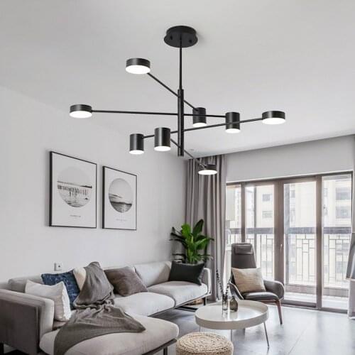Modern Led Chandelier Black Gold White Ceiling Suspended Chandeliers Light Lamp For Hall Kitchen Dining Living Room Loft Bedroom