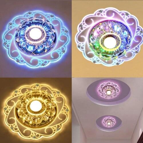 Modern LED Crystal Ceiling Light Circular Mini Ceiling Lamp Luminarias Rotunda Light For Living Room Aisle Corridor Kitchen
