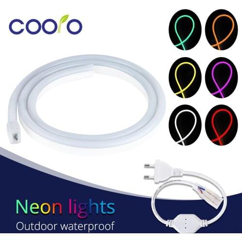 SMD 2835 LED Strip Waterproof 1M 2M 3M 5M Neon Light Tube LED Light Strips AC 220V Flexible Neon Light