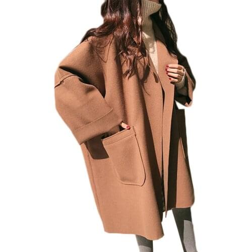 4XL 100kg Large Size Woolen Coats Women 2021 Spring Autumn New Loose Wool Coats Female Long Wool Jacket Coat Women Woolen Jacket
