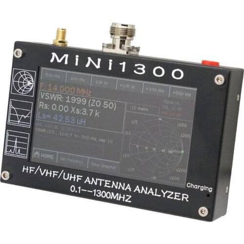 0.1 1300mhz HF VHF UHF Antenna Analyzer Capacitive Touch Screen Single point Scanning TDR SWR R +Jx -Jx |Z|Returnloss USB