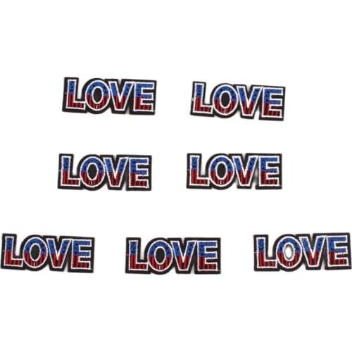 10pcs/lot Embroidered Love Patches Cartoon Stickers For T shirt Coat Jeans Backpack Iron On Fabric Stickers Wholesale