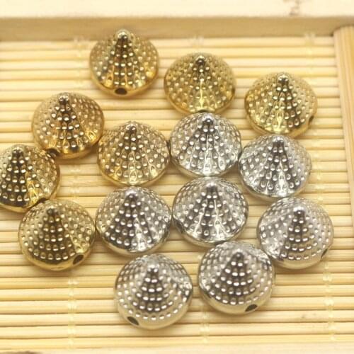 100 Metallic Acrylic Rock Punk Dotted Spike Taper Stud Beads 10X10mm