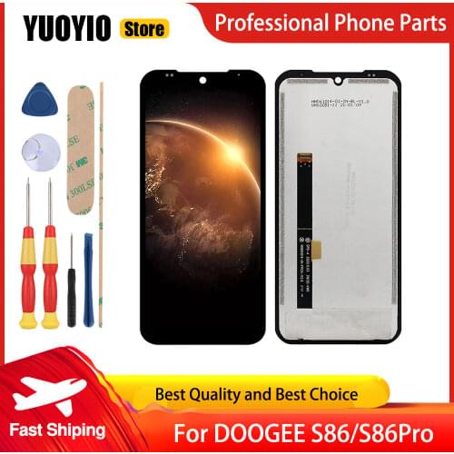 100% Original 6.1 Inch LCD + Touch Screen Digitizer Display Module Repair Replacement Part For DOOGEE S86 S86 Pro Cellphone