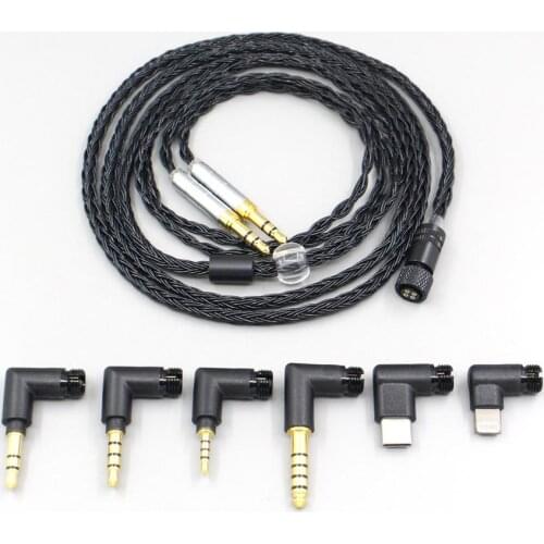 LN006982 16 Core Black OCC Awesome All In 1 Plug Earphone Cable For Beyerdynamic T1 T5P II AMIRON HOME 3.5mm Pin