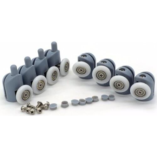 4pcs-8pcs/1set 23/25mm Pop Up Pulley Wheels Brass Zinc Alloy Bearing Hardware Sliding Door Roller Shower Room Cabin Accessories