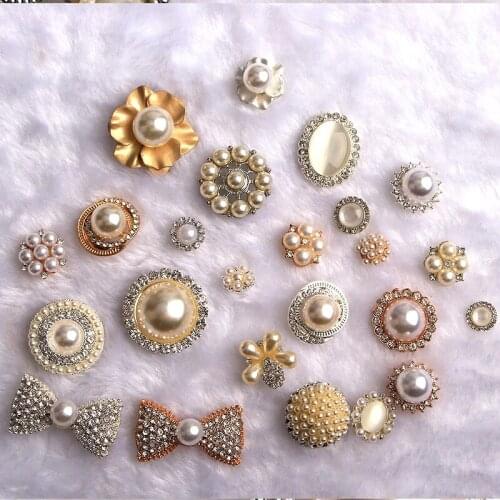 5pcs Metal buttons with diamond clothing accessories buttons wedding Coat clothing accessories DIY Rhinestone Button Jewelry