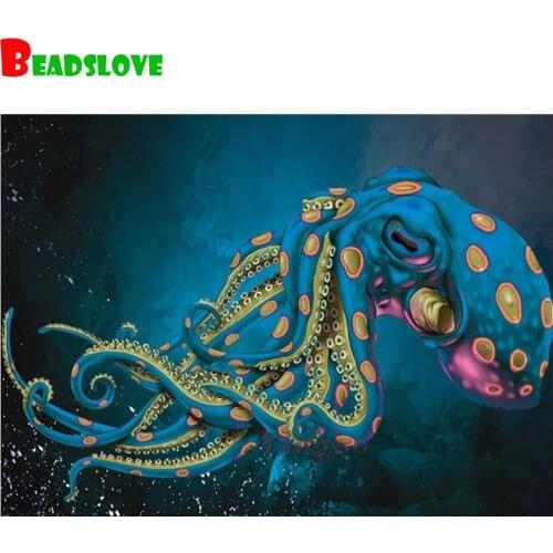Needlework Diamant Painting Octopus 5d Diamond Painting Diamond Embroidery Rhinestone Pictures Diamond Mosaic Dimond round
